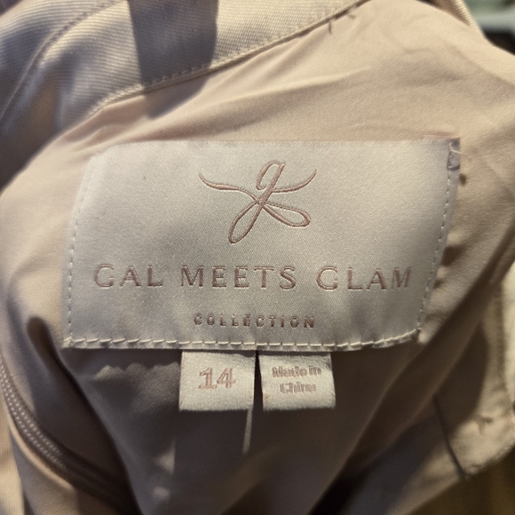 Gal Meets Glam Hazel Dress Blush Preppy Belt Peter Pan Collar Puff Sleeve Pastel - Picture 7 of 16